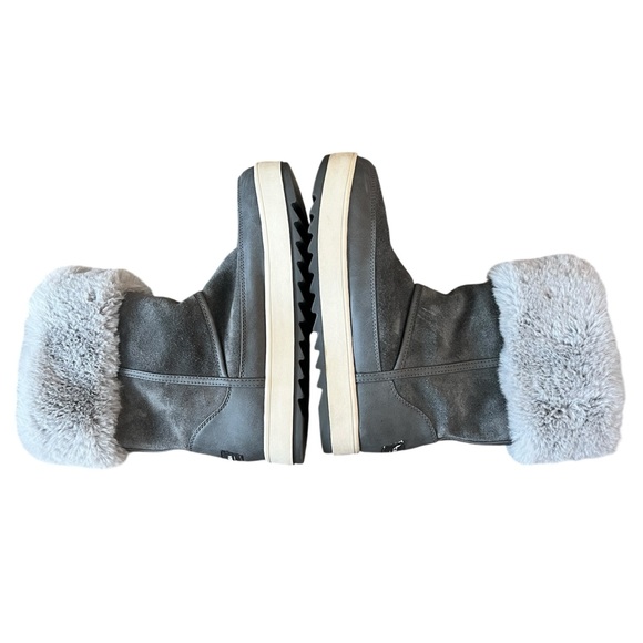 Koolaburra by‎ UGG Gray Suede Faux Fur Zip Winter Boots Size 7 EU 38